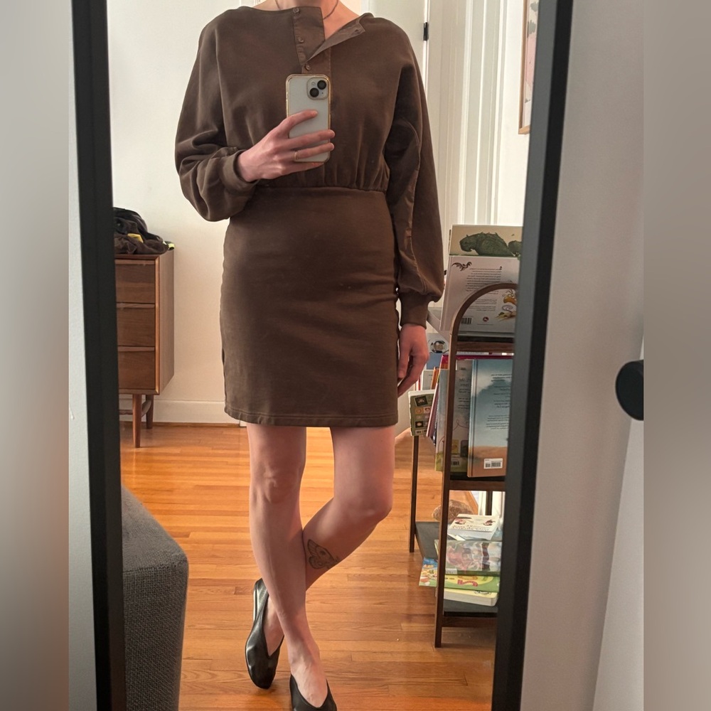 Philip Lim sweatshirt dress in taupe